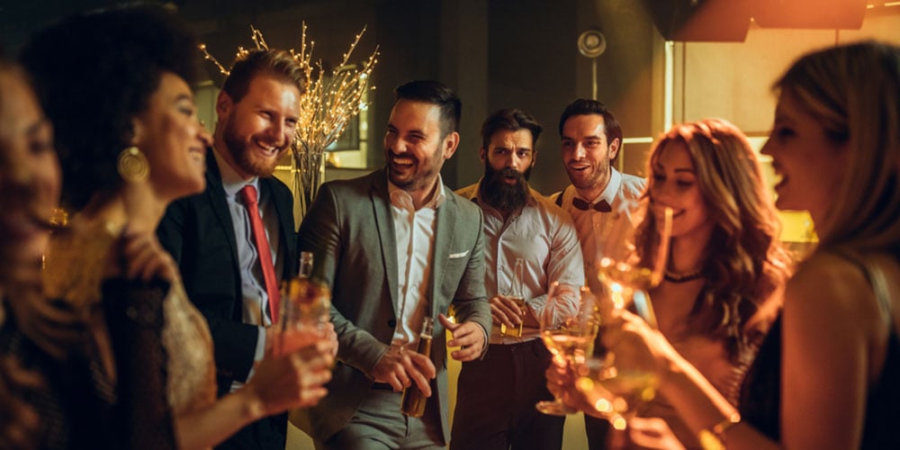 group of people having fun at corporate event