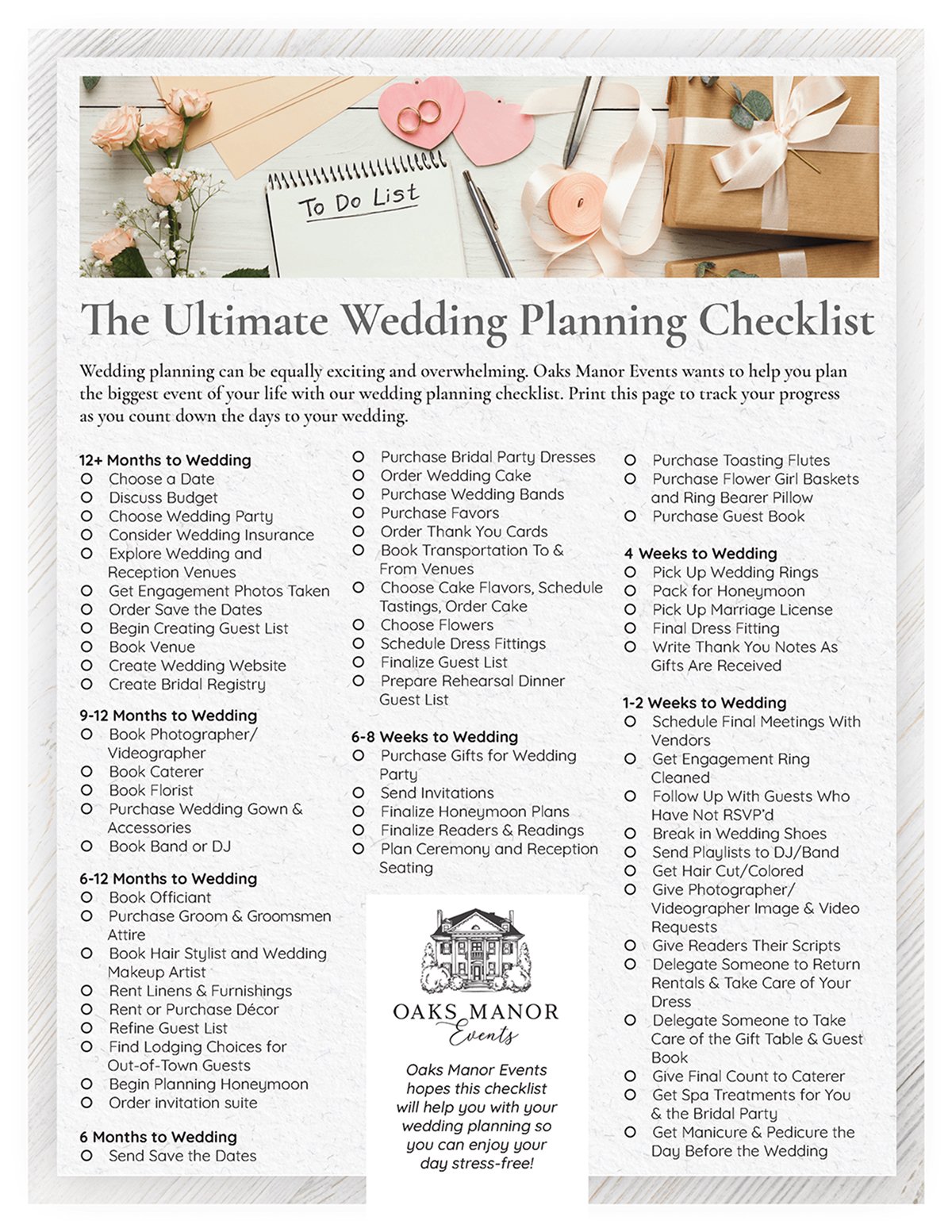 Wedding planning checklist and tools on a table. Planning a wedding.